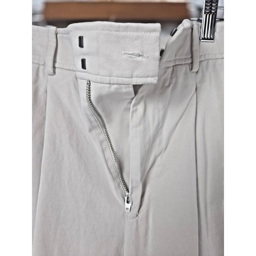 Everlane Women's 8S Short Cream Pleated Tencel Cotton Casual Loose Fit Pants - Picture 6 of 9